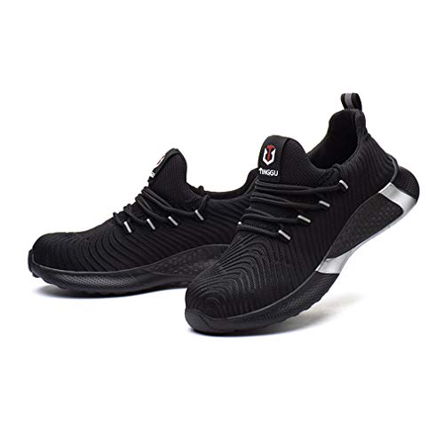 Maisheng Mujer Hombre Zapatillas de Seguridad Deportivos con Puntera de Acero Zapatos de Trabajo Entrenador Unisex Zapatillas - MA20100606