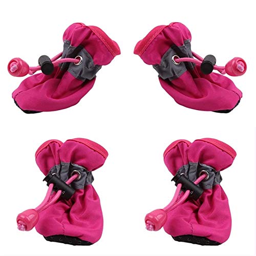 Makluce Zapatos de Perro, 4pcs Puppy Dog Pet Dog Nonslip Lienzo Sport Zapato Caliente Resistente al Desgaste para Perros pequeños, medianos y Grandes en Invierno Paseos al Aire Libre