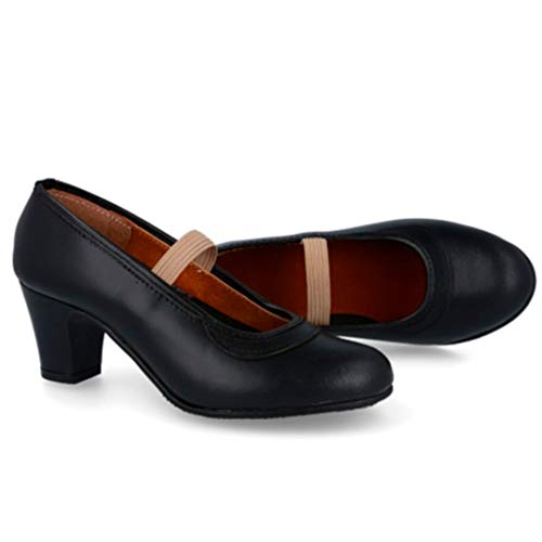 MALACA M-10 Zapatos Flamenca Profesional - Cuero para: NIÑA Color: Negro Talla: 31