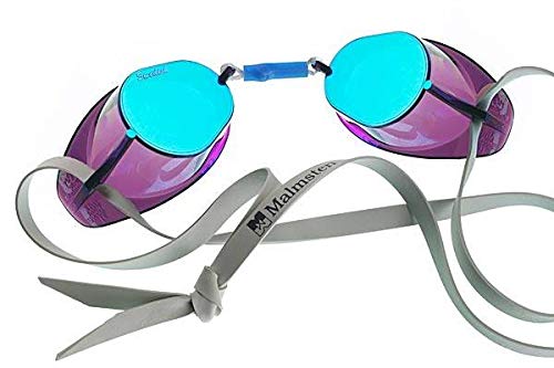 Malmsten Gafas de Natación Suecas Originales Metallic, color azul