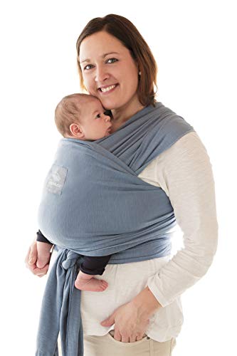 manduca SLING Baby Wrap > Skyblue < Fular Portabebes Elastico con Certificado GOTS, Calidad Ecológica, Algodón Orgánico, Para Recien Nacidos & Bebes Pequeños 3,5-15kg (azul claro, 5,10m x 0,60m)