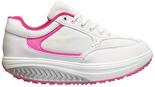 Mapleaf ortopédica Zapatillas Mujer Hombre Running Bambas Air Deportivas Zapatos para Tenis Futbol Baloncesto Andar Fitness Calzado Zuecos Comodos Antideslizante Atletico Trainer Zapato Rosa Talla 37