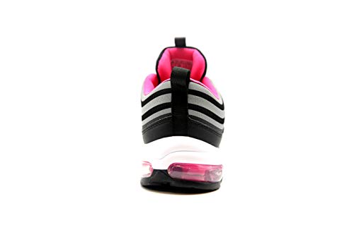 Mapleaf Zapatos Hombres Mujer Botas Running Air Deporte para Correr Zapatillas Deportivas NegroFuxia-2213-37