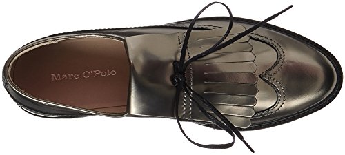 Marc O'Polo Lace Up Shoe 70814243402102, Mocasn Mujer, Plata y Bronce, 38.5 EU