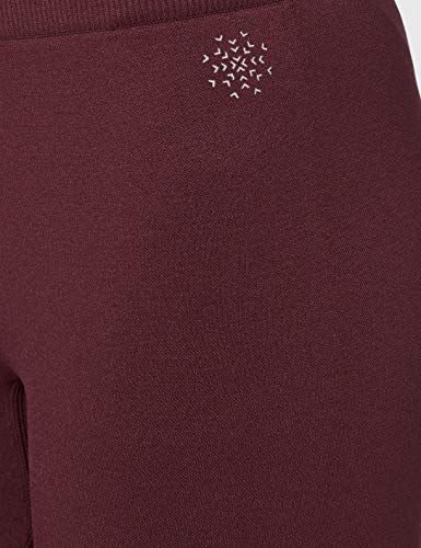 Marca Amazon - AURIQUE Mallas de Deporte Cortas sin Costuras Mujer, Rojo (Port), 42, Label:L
