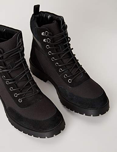 Marca Amazon - find. #_ Foxx Botas Estilo Motero, Negro (Black), 44 EU