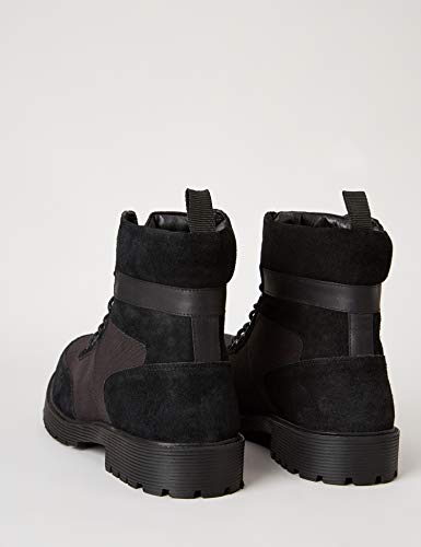 Marca Amazon - find. #_ Foxx Botas Estilo Motero, Negro (Black), 44 EU