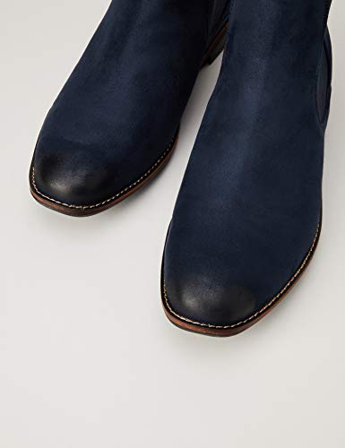 Marca Amazon - find. Botines Chelsea para Hombre, Azul (Navy), 43 EU