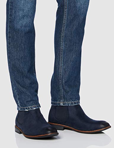 Marca Amazon - find. Botines Chelsea para Hombre, Azul (Navy), 43 EU