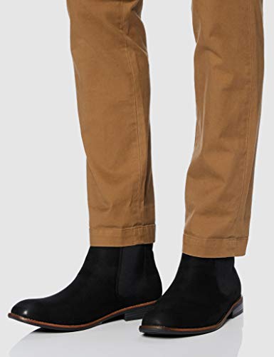 Marca Amazon - find. Botines Chelsea para Hombre, Negro (Black), 44 EU