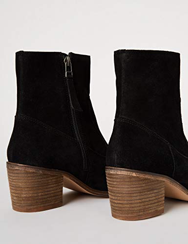 Marca Amazon - find. Casual Suede Ankle Botines, Negro Black, 40 EU