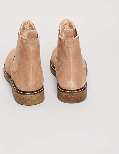 Marca Amazon - find. Chunky Gumsole Heavy Rand Botas Chelsea, Gris Taupe, 38 EU