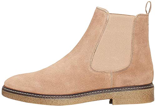 Marca Amazon - find. Chunky Gumsole Heavy Rand Botas Chelsea, Gris Taupe, 39 EU