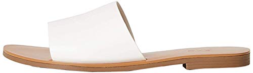 Marca Amazon - FIND Flat Simple Mule Sandalias Abiertas, Blanco (White), 39 EU