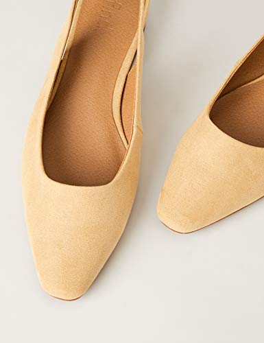 Marca Amazon - FIND Flat Slingback Chisel Toe Bailarinas, Beige (Sand), 40 EU