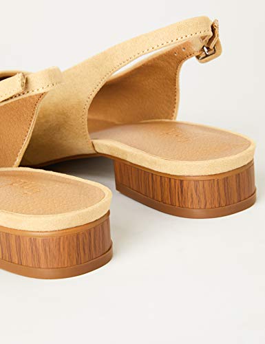 Marca Amazon - FIND Flat Slingback Chisel Toe Bailarinas, Beige (Sand), 40 EU