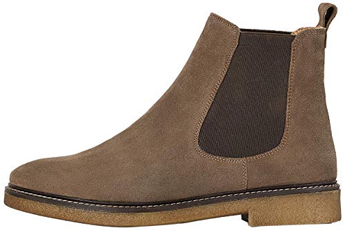 Marca Amazon - find. Gumsole Chelsea Botas, Grau (Almond Suede), 37 EU