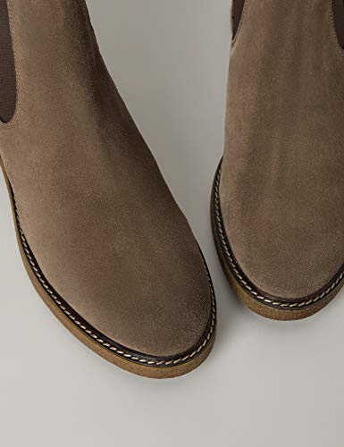 Marca Amazon - find. Gumsole Chelsea Botas, Grau (Almond Suede), 37 EU