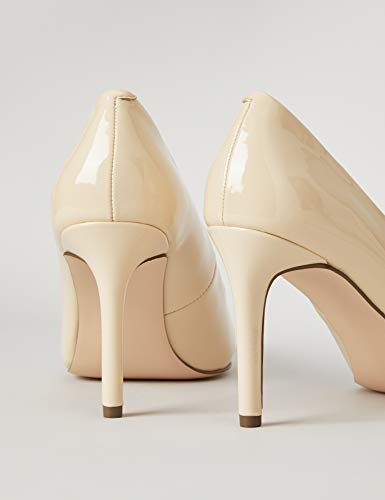 Marca Amazon - find. High Heel Point Court Zapatos de tacón con Punta Cerrada, Beige (Beige (Nude), 38 EU