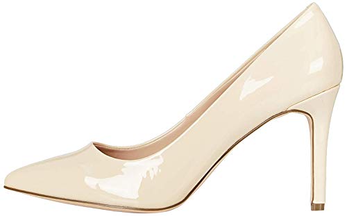Marca Amazon - find. High Heel Point Court Zapatos de tacón con Punta Cerrada, Beige (Beige (Nude), 38 EU