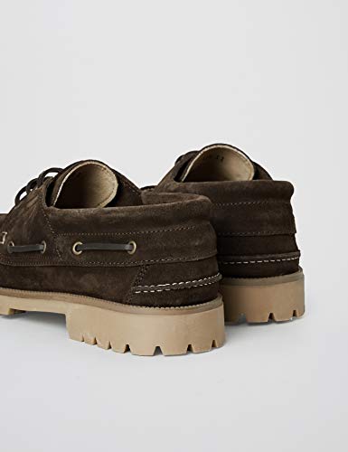 Marca Amazon - find. Leather, Náuticos Hombre, Marrón (Marron), 47 (US 13)