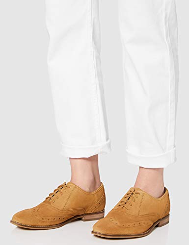 Marca Amazon - FIND Leather Zapatos de Cordones Brogue, Marrón (Tan), 41 EU
