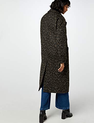 Marca Amazon - find. Luxury Trench - Abrigo Mujer, Marrón (Brown Leopard), 40, Label: M