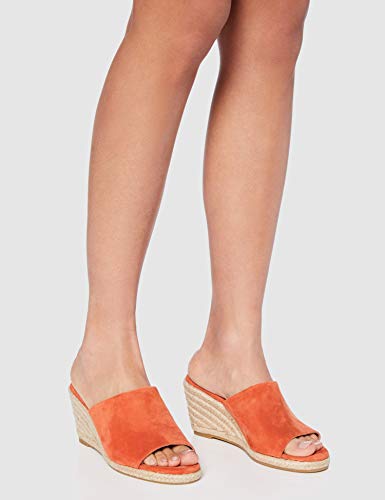 Marca Amazon - find. Mule Wedge Leather Sandalias con cuña Tipo Alpargatas, Braun (Terracotta), 40 EU