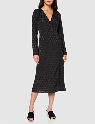 Marca Amazon - find. Mule Wedge Leather Sandalias con cuña Tipo Alpargatas, Negro (Black), 39 EU