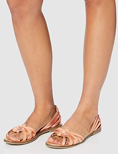 Marca Amazon - FIND Open Toe Hurrache Sandalias de Punta Descubierta, Dorado (Rose Gold), 40 EU
