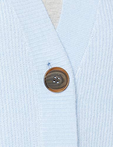 Marca Amazon - find. Stitch Cardigan - chaqueta punto Mujer, Azul (Soft Blue), 42, Label: L