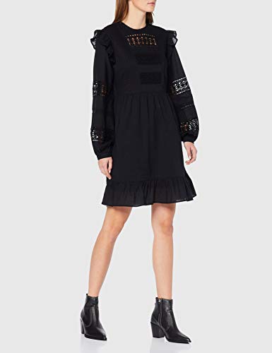 Marca Amazon - find. Stitch Leather High Western Botines, Negro Black, 37 EU