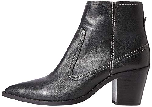 Marca Amazon - find. Stitch Leather High Western Botines, Negro Black, 41 EU