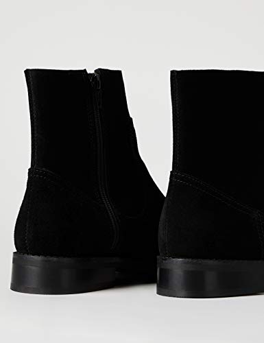 Marca Amazon - find. Suede Western Botines, Negro Black), 36 EU