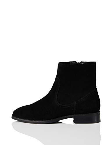 Marca Amazon - find. Suede Western Botines, Negro Black), 36 EU