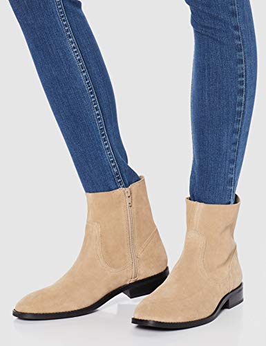 Marca Amazon - find. Unlined Suede Botines, Beige Sand, 39 EU