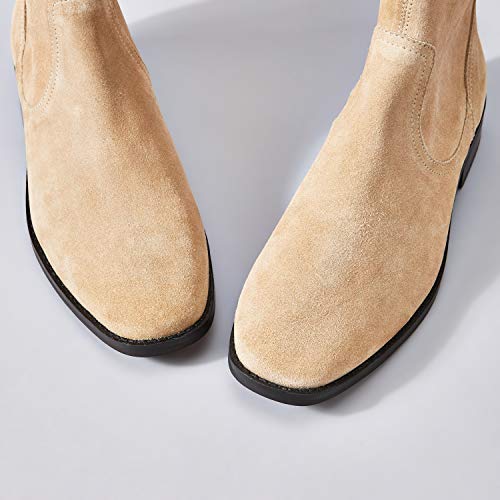 Marca Amazon - find. Unlined Suede Botines, Beige Sand, 39 EU