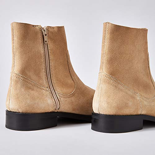 Marca Amazon - find. Unlined Suede Botines, Beige Sand, 39 EU