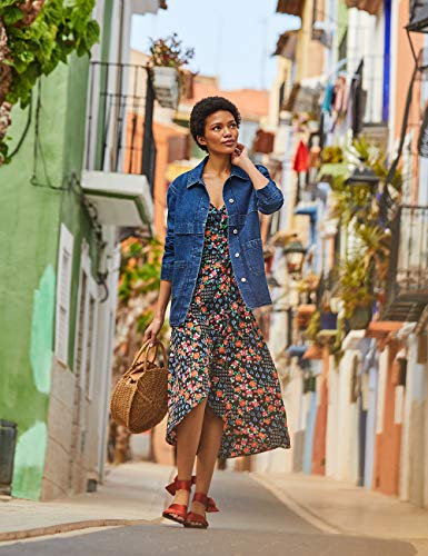 Marca Amazon - find. Vestido Midi Cruzado Mujer, Negro (Black), 38, Label: S