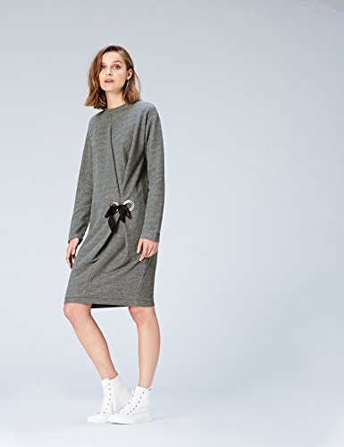 Marca Amazon - find. Vestido Sudadera para Mujer, Gris (Grau), 36, Label: XS