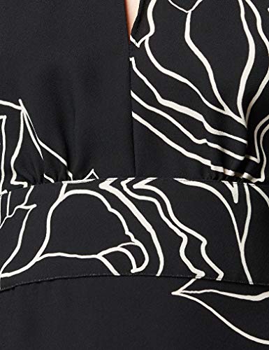 Marca Amazon - TRUTH & FABLE Vestido Mujer Estampado, Multicolor (Plantilla negra/blanca)., 44, Label: XL
