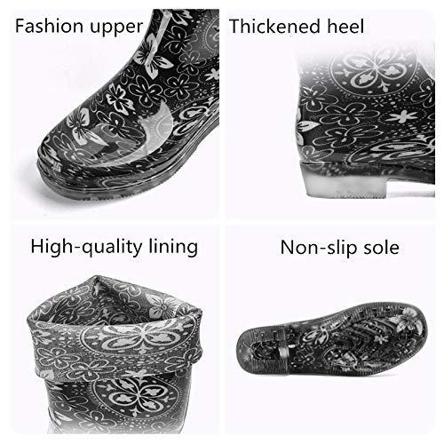 marca blanca Botas De Lluvia para Adultos, Zapatos Impermeables para Damas/PVC, Cuatro Estaciones, Antideslizantes, Botas De Lluvia Al Aire Libre De Moda/Botas De Lluvia para Jardín