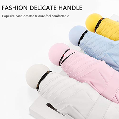 MARCELEN Mujer Mini Paraguas Pequeño del Sol Plegable para Mujeres Ultraligero Portátil Anti-UV Compacto Impermeable Ligero Viaje Paraguas Gris