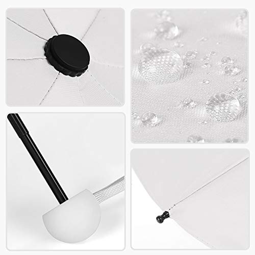 MARCELEN Mujer Mini Paraguas Pequeño del Sol Plegable para Mujeres Ultraligero Portátil Anti-UV Compacto Impermeable Ligero Viaje Paraguas Gris