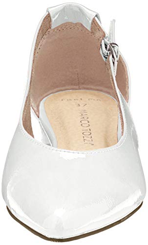 MARCO TOZZI 2-2-22114-24, Bailarinas con Punta Cerrada Mujer, Color Blanco Patente 123, 41 EU