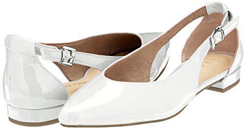 MARCO TOZZI 2-2-22114-24, Bailarinas con Punta Cerrada Mujer, Color Blanco Patente 123, 41 EU