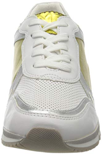 Marco Tozzi 2-2-23753-34, Zapatillas Mujer, Multicolor (White/Yell. M. 153), 38 EU