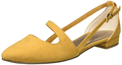 Marco Tozzi 2-2-24208-34, Zapatos con Tacon y Correa de Tobillo Mujer, Amarillo (Curry 610), 37 EU