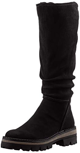 Marco Tozzi 2-2-25620-25 Wildleder Langschaftstiefel, Botas a la Altura de Rodilla Mujer, Black, 39 EU
