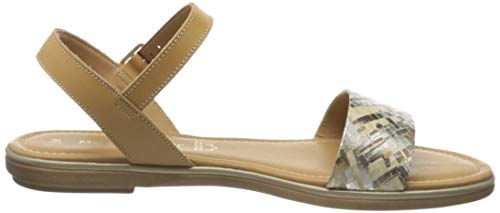 Marco Tozzi 2-2-28154-34, Sandalia con Pulsera Mujer, Beige (Nature Combi 378), 40 EU